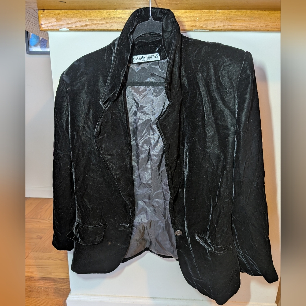 Gloria Sachs Vintage Black Velvet Jacket